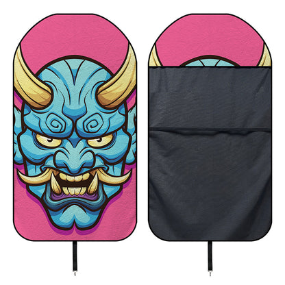 Blue Japanese Demon Print Waterproof Car Seat Cover
