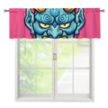 Blue Japanese Demon Print Window Valance