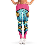Blue Japanese Demon Print Women's Leggings