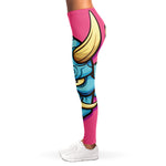 Blue Japanese Demon Print Women's Leggings