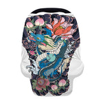Blue Japanese Dragon Tattoo Print Baby Seat Cover