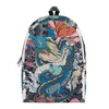 Blue Japanese Dragon Tattoo Print Backpack