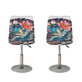 Blue Japanese Dragon Tattoo Print Bar Stool Covers