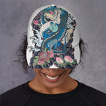 Blue Japanese Dragon Tattoo Print Baseball Cap