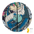 Blue Japanese Dragon Tattoo Print Basketball
