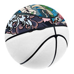 Blue Japanese Dragon Tattoo Print Basketball