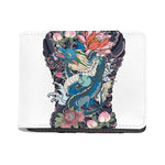 Blue Japanese Dragon Tattoo Print Bifold Wallet