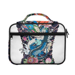 Blue Japanese Dragon Tattoo Print Briefcase Bible Bag