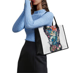 Blue Japanese Dragon Tattoo Print Canvas Tote Bag