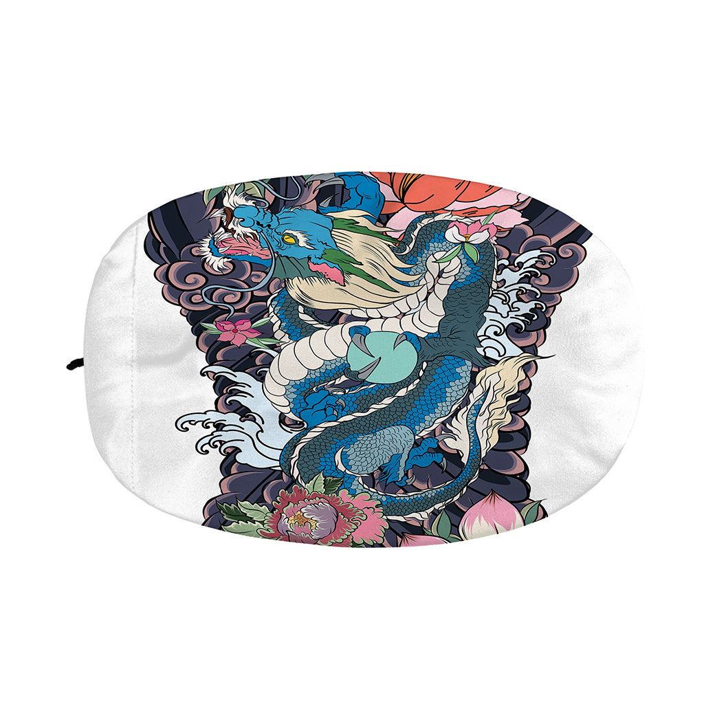 Blue Japanese Dragon Tattoo Print Car Side Mirror Covers