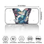 Blue Japanese Dragon Tattoo Print Car Windshield Sun Shade