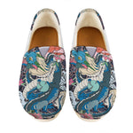 Blue Japanese Dragon Tattoo Print Casual Shoes