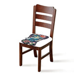 Blue Japanese Dragon Tattoo Print Chair Cushion Cover