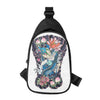 Blue Japanese Dragon Tattoo Print Chest Bag