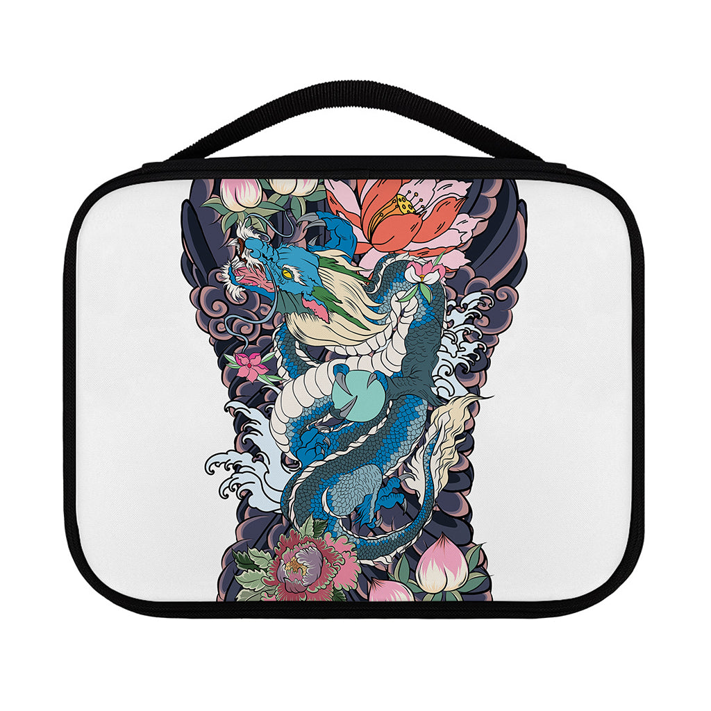 Blue Japanese Dragon Tattoo Print Classic Bible Case