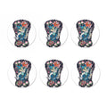 Blue Japanese Dragon Tattoo Print Coaster Set