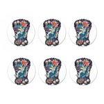 Blue Japanese Dragon Tattoo Print Coaster Set