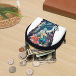 Blue Japanese Dragon Tattoo Print Coin Purse