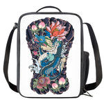 Blue Japanese Dragon Tattoo Print Crossbody Lunch Bag