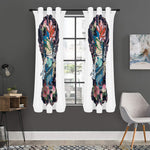 Blue Japanese Dragon Tattoo Print Curtain