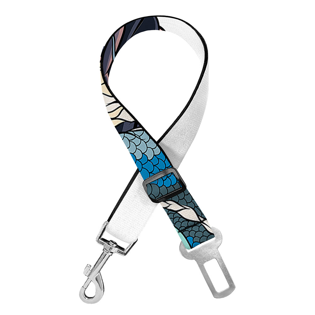 Blue Japanese Dragon Tattoo Print Dog Seat Belt