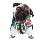 Blue Japanese Dragon Tattoo Print Dog Zip Up Hoodie