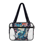 Blue Japanese Dragon Tattoo Print Double Strap Bible Bag