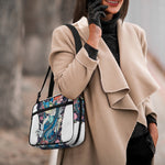 Blue Japanese Dragon Tattoo Print Double Strap Bible Bag