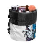 Blue Japanese Dragon Tattoo Print Drawstring Makeup Bag
