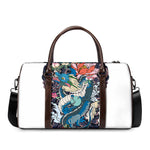 Blue Japanese Dragon Tattoo Print Duffle Bag