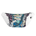 Blue Japanese Dragon Tattoo Print Fanny Pack