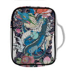 Blue Japanese Dragon Tattoo Print Front Pocket Bible Bag