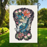 Blue Japanese Dragon Tattoo Print Garden Flag