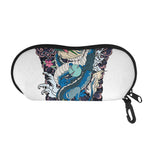 Blue Japanese Dragon Tattoo Print Glasses Case