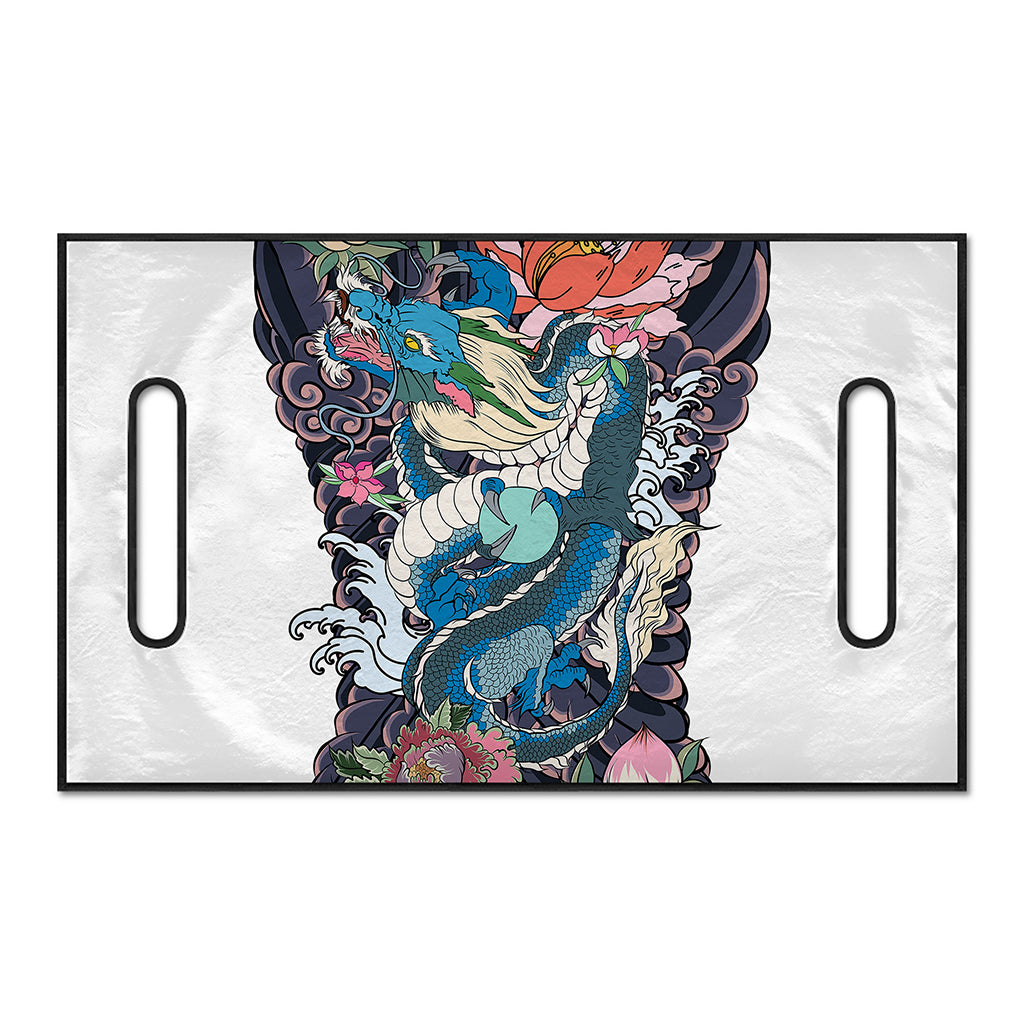 Blue Japanese Dragon Tattoo Print Golf Cart Seat Cover