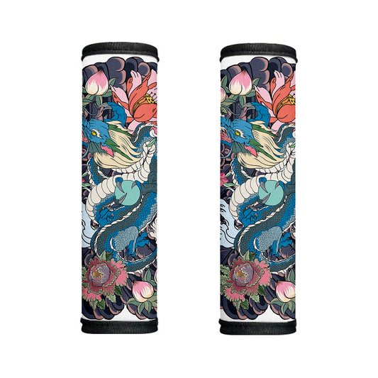 Blue Japanese Dragon Tattoo Print Handle Covers