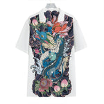 Blue Japanese Dragon Tattoo Print Hawaiian Shirt