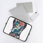 Blue Japanese Dragon Tattoo Print Laptop Sleeve