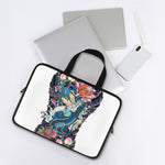 Blue Japanese Dragon Tattoo Print Laptop Sleeve With Handle