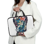 Blue Japanese Dragon Tattoo Print Laptop Sleeve With Handle
