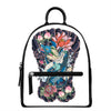 Blue Japanese Dragon Tattoo Print Leather Backpack