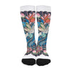 Blue Japanese Dragon Tattoo Print Long Socks