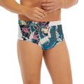Blue Japanese Dragon Tattoo Print Men's Briefs
