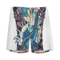 Blue Japanese Dragon Tattoo Print Men's Athletic Shorts
