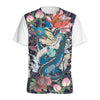 Blue Japanese Dragon Tattoo Print Men's Sports T-Shirt