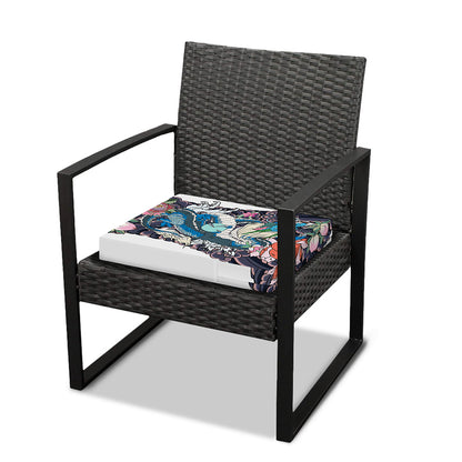 Blue Japanese Dragon Tattoo Print Outdoor Seat Cushion Cover