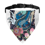 Blue Japanese Dragon Tattoo Print Over The Collar Dog Bandana