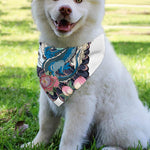 Blue Japanese Dragon Tattoo Print Over The Collar Dog Bandana