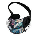 Blue Japanese Dragon Tattoo Print Pet Sling Carrier