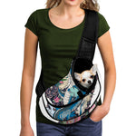 Blue Japanese Dragon Tattoo Print Pet Sling Carrier
